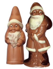 Schokoladen-Weihnachtsmänner - Schoko-Wichtel und Schoko-Nikolaus